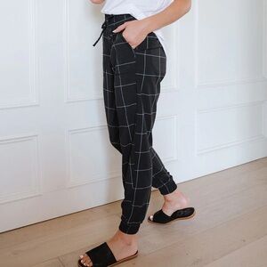 Albion Black and White Checkered Joggers